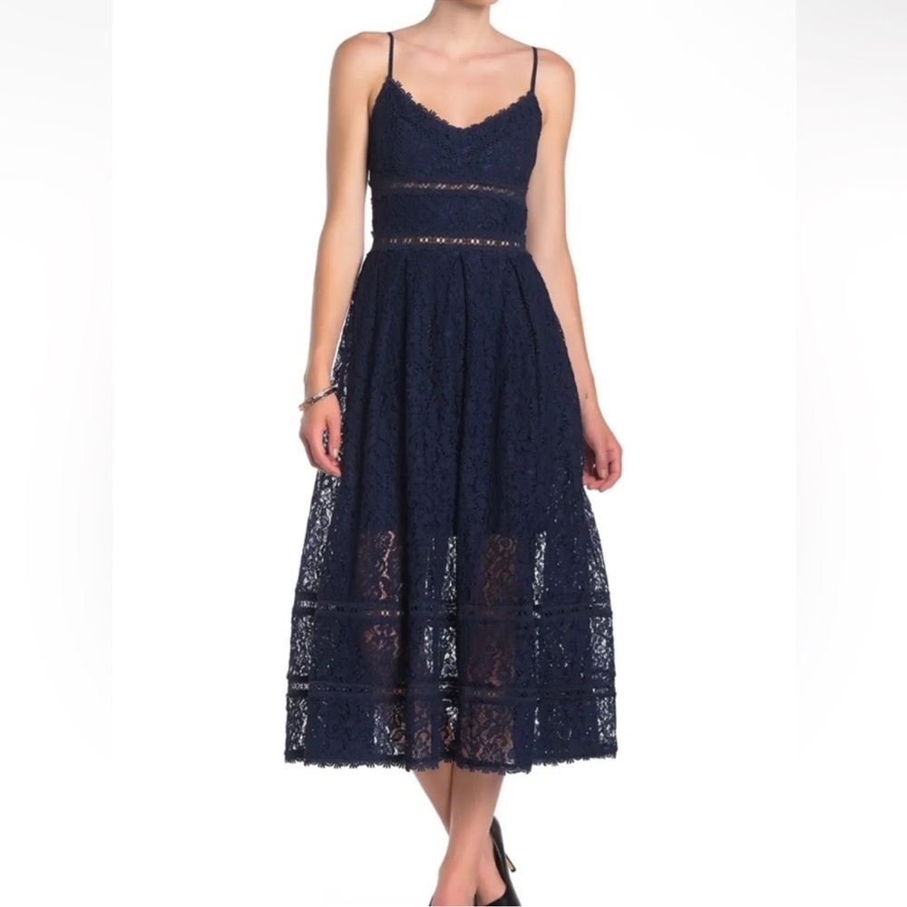 NSR black Lace Midi Dress